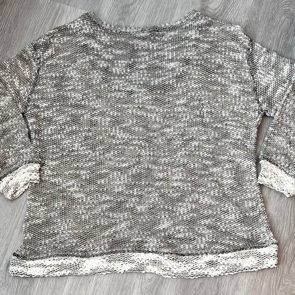 Jessica Simpson Women's Black Marbled Ribbon Chain Link Neck Sweater Plus Sz 1X - Picture 6 of 13